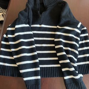 Striped Black and White Men's Sweater